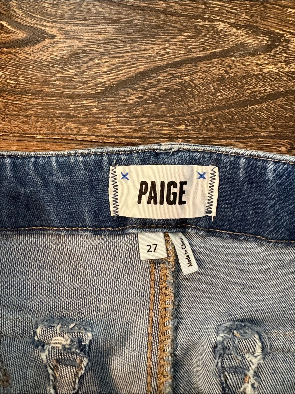 PAIGE Mayslie Denim Jogger Women 27 Light Wash Utility Patch Pockets - Picture 8 of 11